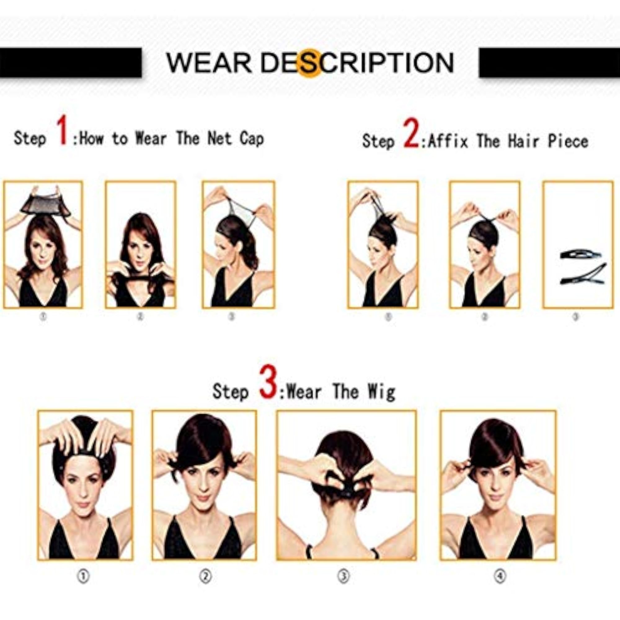 Straight Full Head Wig for Women, Synthetic Heat Resistant